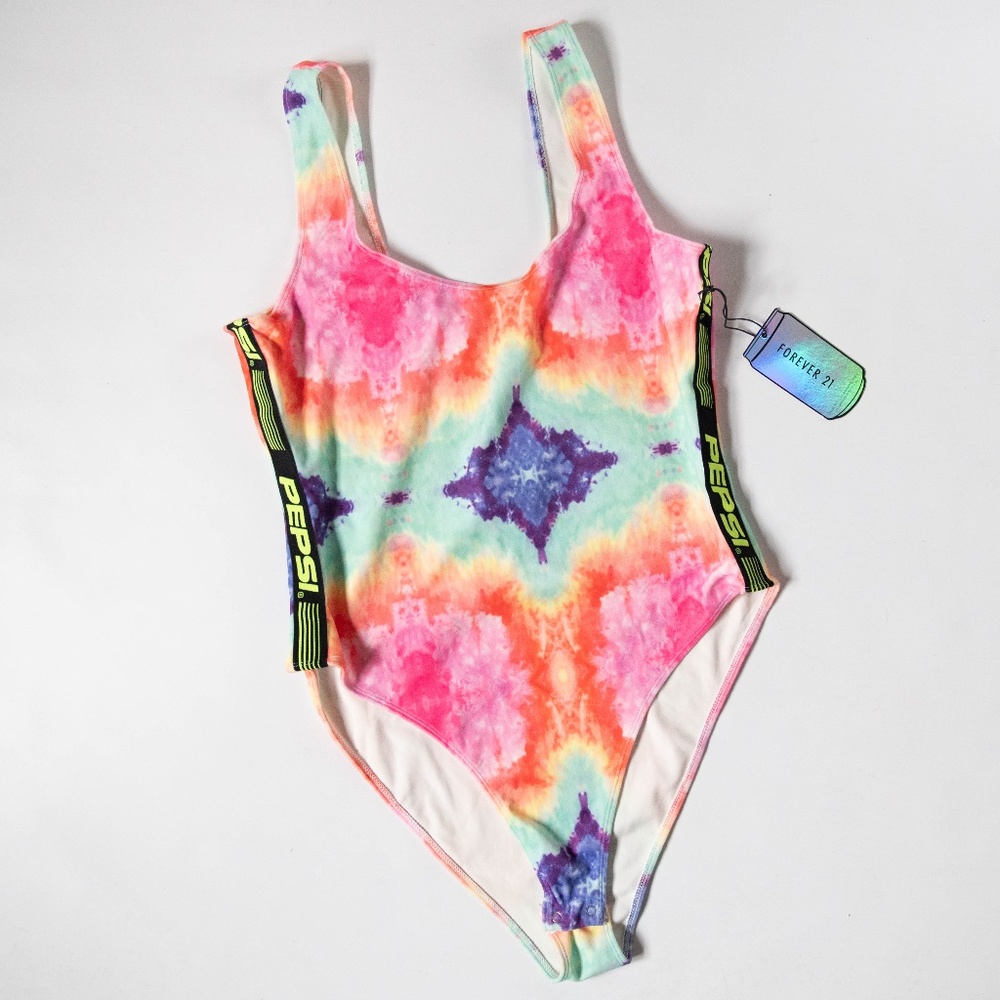 Pepsi x Forever 21 Velvet Tie Dye Bodysuit NWT